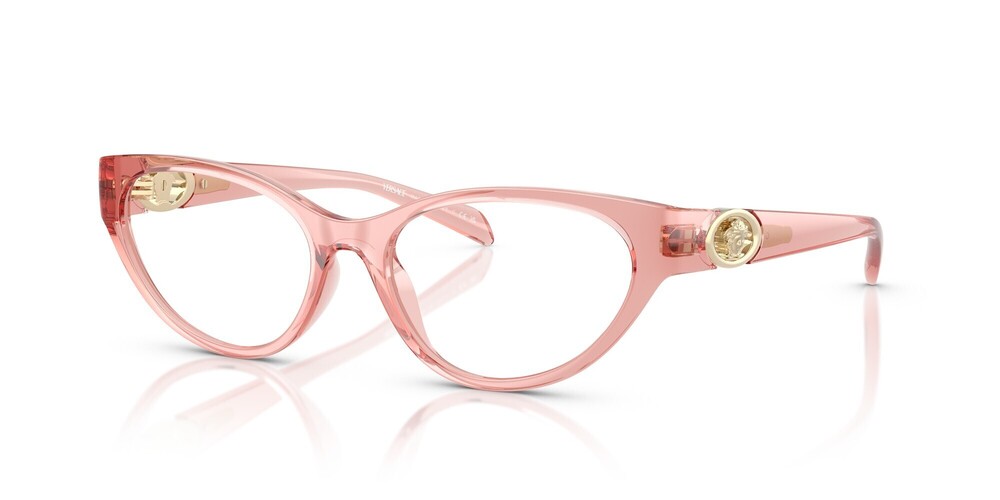 NWT Versace 0VE3372U-TRANSP PINK-5322-54 Pink Rectangle 54mm Glasses